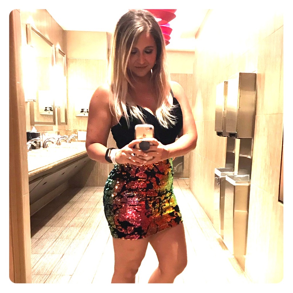 Black sequin mini party dress